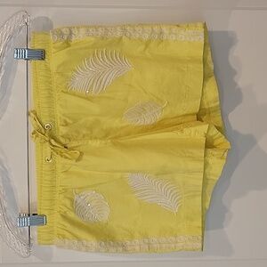 Lilly Pulitzer Katia Embroidered Watch Hill Yellow Sequin Shorts XS